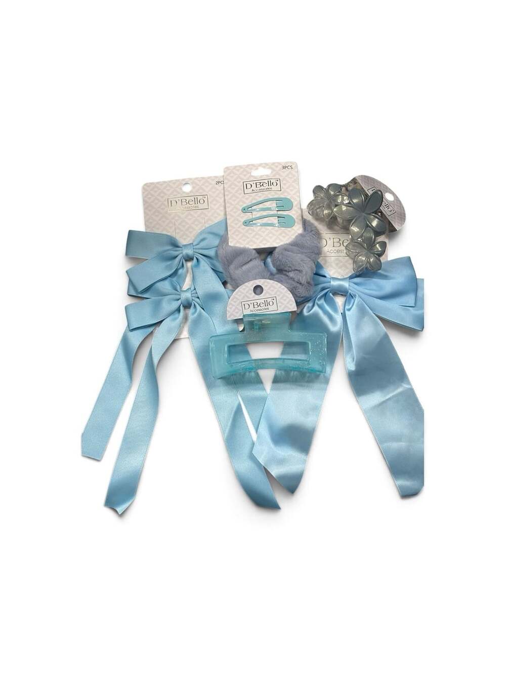 D'Bello Blue Hair Accessories Bundle